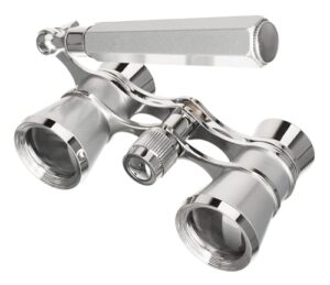 Levenhuk Broadway 325E 3x25 Compact Lightweight Elegant Opera Glasses – Vintage Lorgnette Theater Binoculars with Adjustable Telescopic Handle