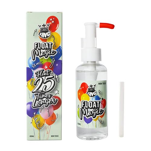 Helium King Float Magic Treatment for Helium Latex Balloons 100ml / 3.5 oz - Treats up to 50 9" Balloons Make your balloons Hi Float up to 25 times longer than without Float Magic Treatme