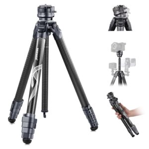 NEEWER 62" Travel Tripod Carbon Fiber with ±15° Leveling 360° Panorama Head