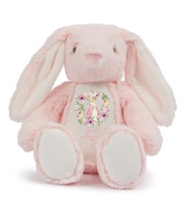 Hoolaroo Personalised First Easter Gift for Babies Pink Bunny Teddy Bear Baby Girl My 1st Easter New Baby Gift Rabbit Present Keepsake