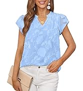 Aokosor T Shirts for Women Square Neck Summer Tops Ladies Wrinkle Casual Loose Tee