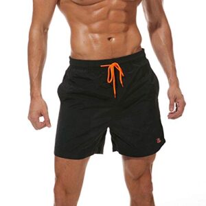 JustSun Mens Swim Shorts Waterproof Quick Dry Beach Shorts with Mesh Lining