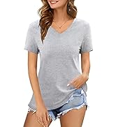 Voqeen Women's Short/Long Sleeve Tops Lace Casual Loose Blouses for Women UK Crew Neck T Shirts P...