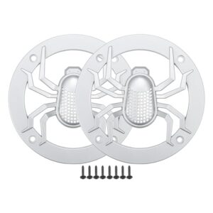 X AUTOHAUX 4" Car Speaker Grille Cover Round W/Screws ABS Silver Tone - 2 Pcs