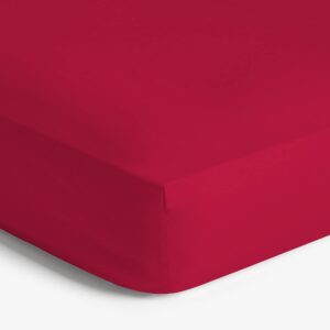 Imperial Rooms Brushed Microfibre Single Fitted Bed Sheets 25 CM Easy Care Soft Breathable Fade Resistant Fitted Sheets (Red)