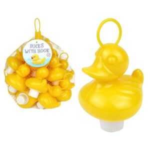 Pack of 20 Hook a Ducks - Small Yellow Weighted Ducks with Loops