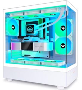 AMANSON White PC CASE ATX 5 PWM ARGB Fans Pre-Installed