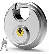 Padlock with Key, [2 Pack] [4 Keys] Diyife Aluminum Long Shackle Padlocks, Anti-Rust Key Padlocks...