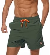 JustSun Mens Swim Shorts Waterproof Quick Dry Beach Shorts with Mesh Lining