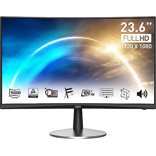 MSI PRO MP2422C 23.6 Inch Full HD Curved Office Monitor - 1500R 1920 x 1080 VA Panel