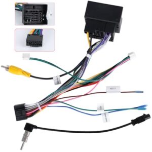 CAMECHO 52 Pin ISO Wiring Harness Cable Adapter for VW Polo Caddy Tiguan Golf Passat T5 Scirocco Skoda Seat Car Stereo Radio Connector Plug with Steering Control Lines