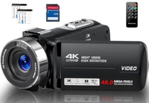 Video Camera Camcorder 4K 48MP with IR Night Vision