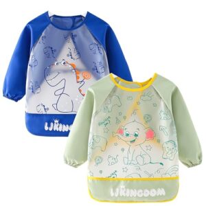 Maeau Kids Art Smocks 2Pcs Waterprood Boys Girls Art Aprons Children's Artist Painting Smocks Long Sleeve Play Apron for Painting