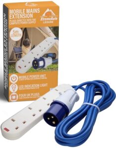 Xtremeauto Camping Electric Hook Up Cable Extension Lead - 4 Gang Camping Cable Plug Power Hookup Sockets