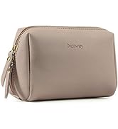 Small Vegan Leather Makeup Bag for Purse Travel Makeup Pouch Mini Cosmetic Bag for Women Girls (B...