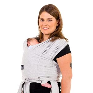 Koala Babycare Baby Sling Easy to Wear - Certified Ergonomic Support - Multi-Purpose Stretchy Baby Carrier Suitable up to 9 kg - Baby Wrap Carrier for Newborn - Light Grey - Registered Desig