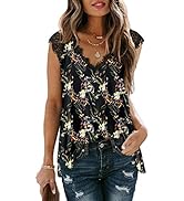 Aokosor Vests for Women V Neck Lace Summer Tops Sleeveless Casual Tank