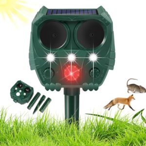 Joomouney Ultrasonic Cat Repellent Fox Deterrent Solar Powered Animal Scarer for Garden