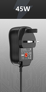 45w 5v 6v 7.5v 9v 12v 13.5V 15V 3a 3000mA universal ac dc adapter power supply charger transformer