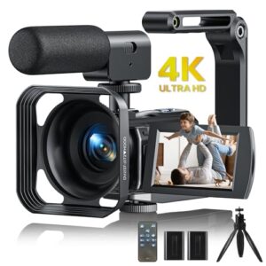 CAMWORLD 4K Video Camera Camcorder UHD 48MP WiFi Vlogging Camera for YouTube 16X Digital Zoom Camcorder 3" Touch Screen Camera with Remote