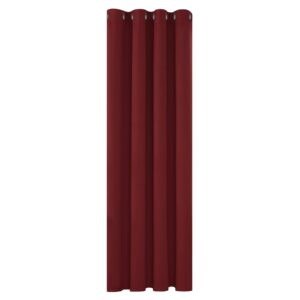 Deconovo Solid Blackout Curtain Eyelet Curtain Thermal Insulated Curtain Blackout Curtain for Girls Bedroom W55 x L95 Inch Red 1 Panel