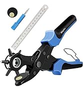 Leather Hole Punch, [Upgraded Version][Perfect Full Set] Diyife Belt Puncher, Heavy Duty Revolvin...