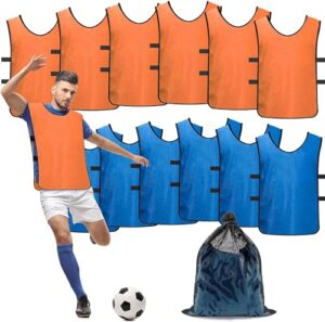 Scrimmage Training Vest (12 Pack) Team Sports Pinnies Jerseys for Adult Youth Soccer Bibs Practice Jerseys