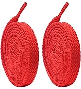 Skypermit 100% Cotton Flat Shoelace, [2 Pairs] 8mm Wide Premium Flat Sport Trainer Shoes Lace for...