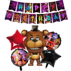 5pcs FNAF Foil Balloons 1pcs FNAF Large Banner