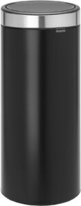 Brabantia 30 L Kitchen Touch Bin New (Matt Black/Matt Steel FPP) Removable Lid