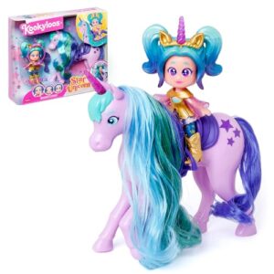 KOOKYLOOS Star Unicorn – Unicorn with real hair and Aurora doll. Includes Star unicorn