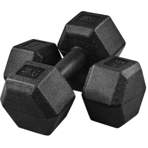 Yaheetech 2x4kg/2x5kg/2x6kg/2x7.5kg/2x8kg/2x10kg (Sold in Pair) Dumbbells Set Arm Hand Weight Dumbbell Hexagon Dumbbell for Strength Training Home Workout Aerobic