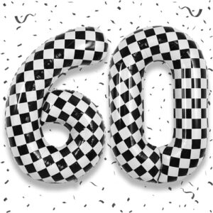 TNYKER Black and White Checkered Balloon Number 60