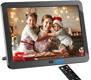 Fambrow Digital Photo Frames 8 inch 1920x1080 HD IPS Screen All in One Digital Picture Frame Photo/Music/Video/Calendar/Clock with Remote Control