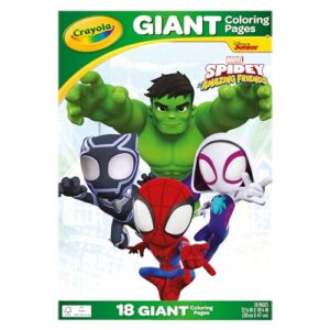 CRAYOLA Giant Colouring Book - Spidey and His Amazing Friends | 18 Pages of Spidey Colouring Fun | Includes 100 Stickers | Ideal for Kids Aged 3+