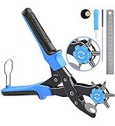 Leather Hole Punch, [Upgraded Version][Perfect Full Set] Diyife Belt Puncher, Heavy Duty Revolvin...