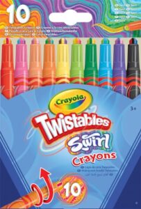 CRAYOLA Swirl Mini Twistable Crayons - Assorted Colours (Pack of 10) | Magical Swirl Effect Will Draw 4 Colours Per Crayon | Ideal for Kids Ages 3+