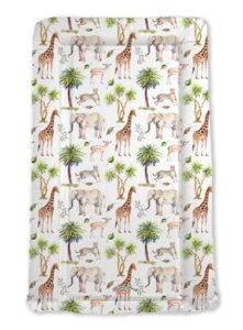 Mama Shack Baby Nursery Changing Mat Monochrome Safari Print Design Raised Edge Baby Change Crafted in The UK (Wild Safari)