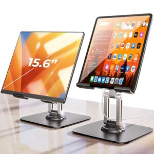 LISEN Tablet Stand 360° Adjustable Rotating Tablet Holder for Desk Foldable iPad Stand Holder Portable Monitor Stand for iPad Pro/Air/Mini/Tablets/Portable Monitor/PS/Switch 4.7"-15.6"