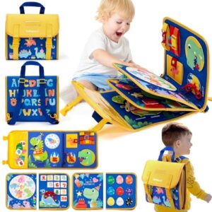 Busy Board for Toddlers Montessori Toys for 2-5 Year Old Boys Learning Activities Travel Toys Baby Sensory Toys with Alphabet