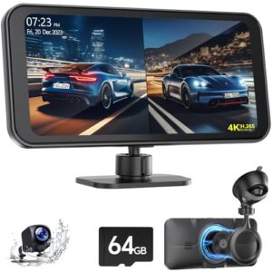 4K Dash Cam Front and Rear with Apple Carplay Android Auto