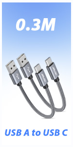 usb a to usb c cable 0.3m