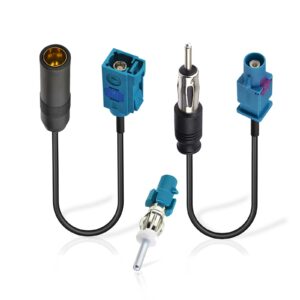 Bingfu Universal Vehicle FM AM Radio Fakra Z Male Female to DIN Plug Socket Connector Cable with Fakra Z Male to DIN Plug Connector for Car Stereo Audio HD Radio Head Unit CD Media Player Receive