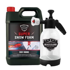 Snow Foam Plus 2L Pump up Snow Cannon Gun For Car Van Caravan 5L Super Thick Pre Wash Pressurised Snow Cannon Lance Kit No Jet/Pressure Washer Needed (Cherry)