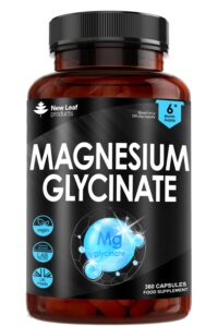 Magnesium Glycinate - 360 High Strength Capsules Pure Magnesium - 1040mg of Magnesium Providing 208mg Elemental Magnesium Per Serving -Magnesium Supplements – Bones
