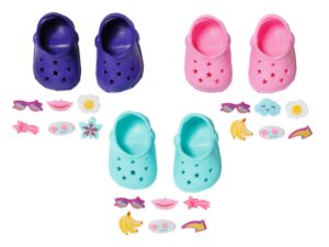 BABY born Shoes with Pins 832837 - Shoes with Decorative Pins for Dolls up to 43cm - Available in Four Assorted Colours