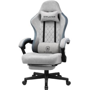 GTPLAYER Fabric Gaming Chair with Footrest