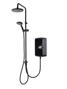 Triton Showers GEAMDU93 Amore DuElec | Shower Electric | 9.5KW | Black Gloss I Electrical Showers | With Showerhead and Anti Twist Hose | Rainfall Shower Head | For Bathrooms
