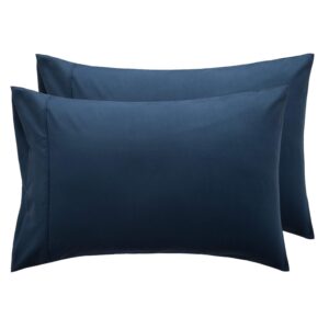 Bedsure Pillow Cases 2 Pack Navy - Brushed Polyester Microfiber Pillowcase with Envelope Closure