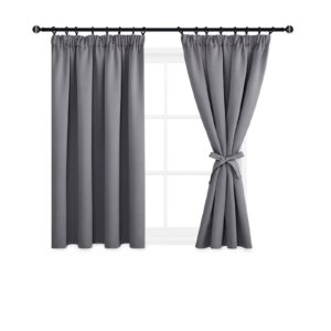 DWCN Blackout Curtains for Bedroom - Thermal Insulated Room Darkening Pencil Pleat Window Curtains for Living Room 46 x 54 inch Length